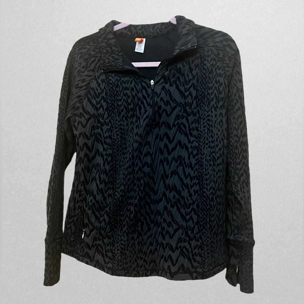 Lucy Activewear Gray Patterned Fitted Pullover Si… - image 1